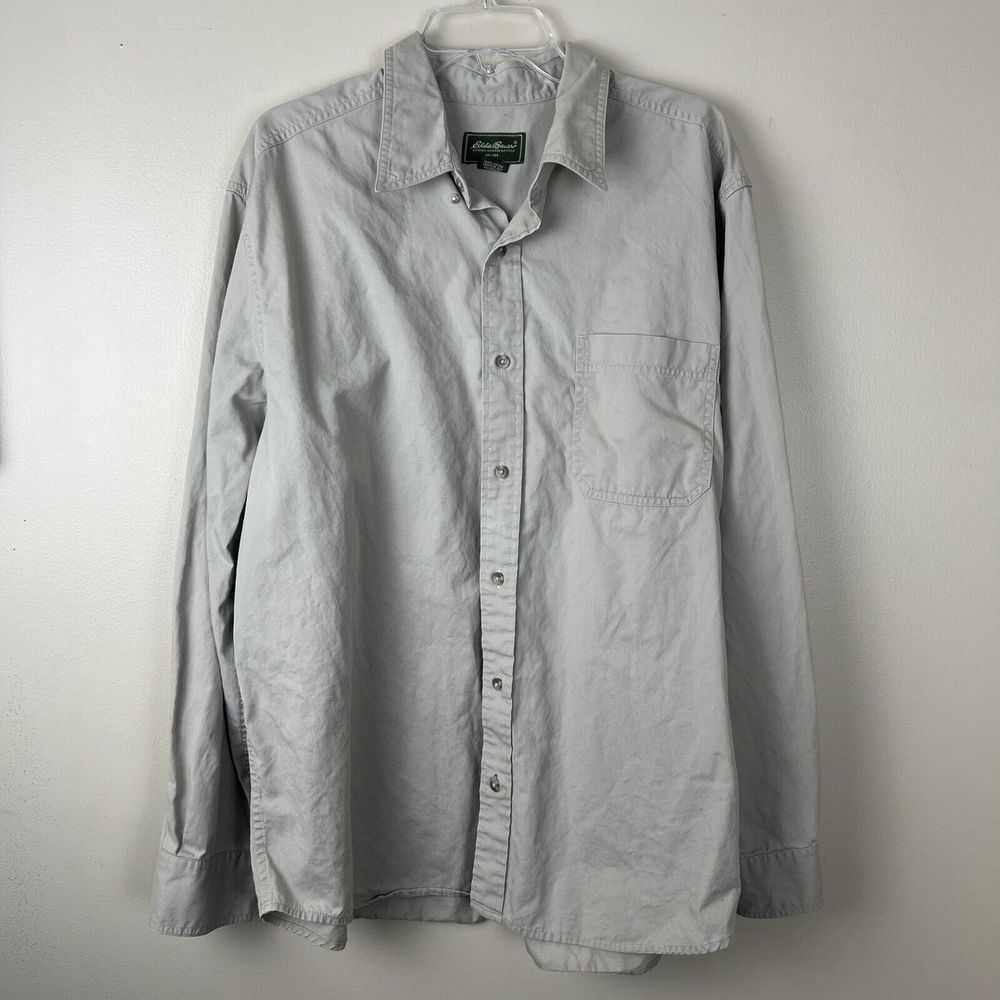 Eddie Bauer Shirt Mens XXL Beige Outdoors Work Hiking‎ Button Up Casual